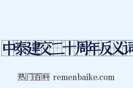 中泰建交二十周年反义词是什么意思的图片